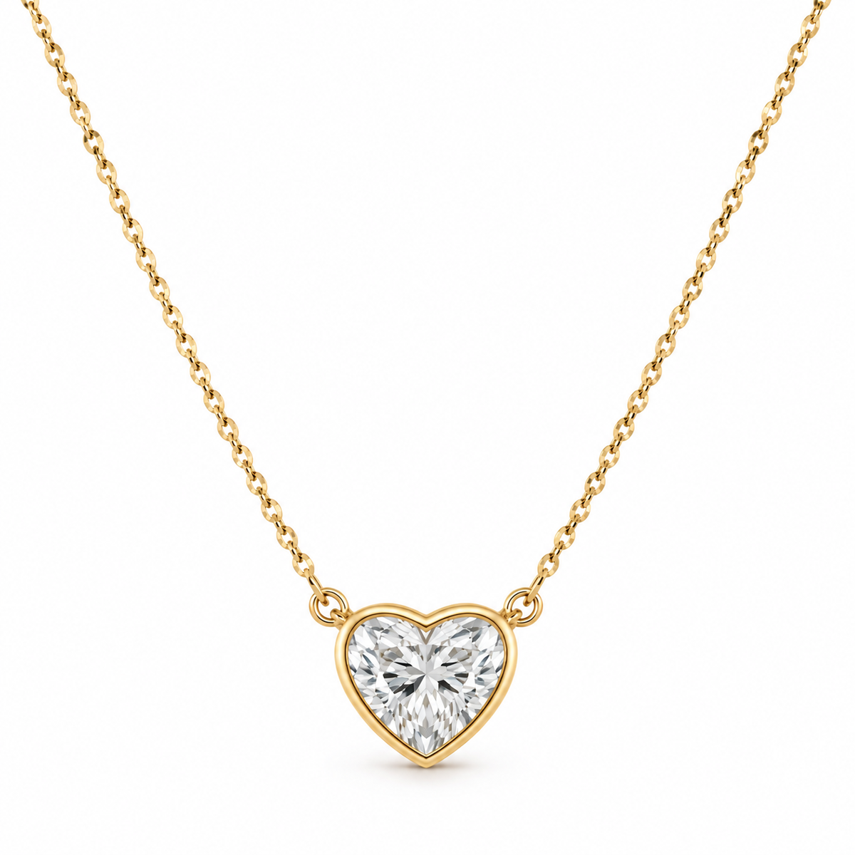 Blair Bezel Set Heart Lab Diamond Necklace 1 CT