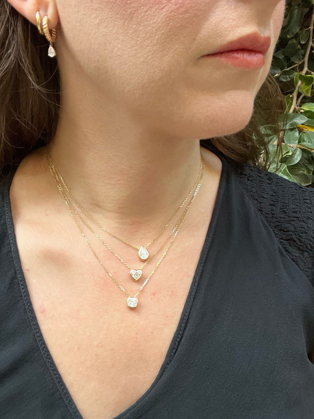 Blair Bezel Set Heart Lab Diamond Necklace 1 CT
