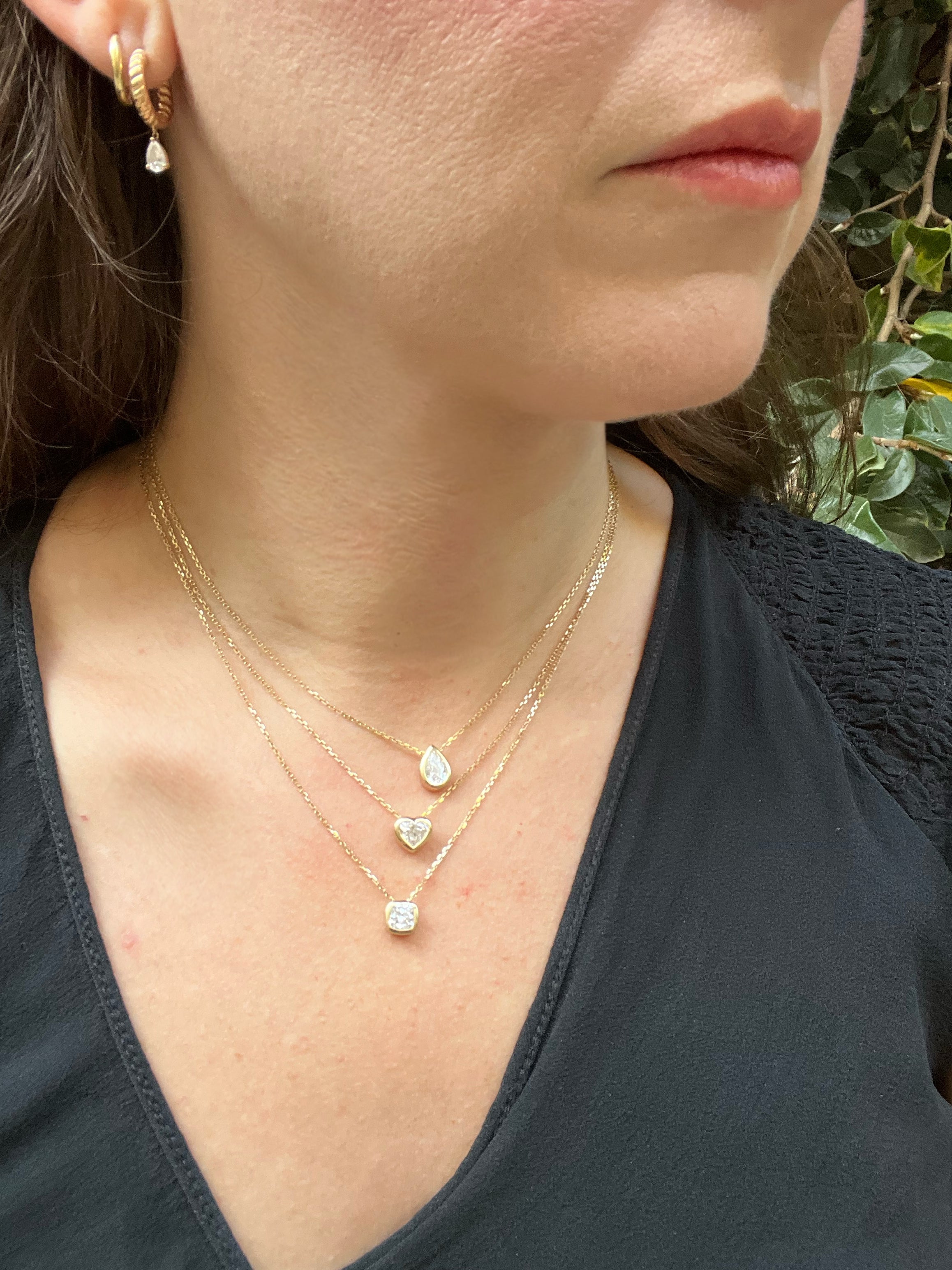 Blair Bezel Set Heart Lab Diamond Necklace 1 CT