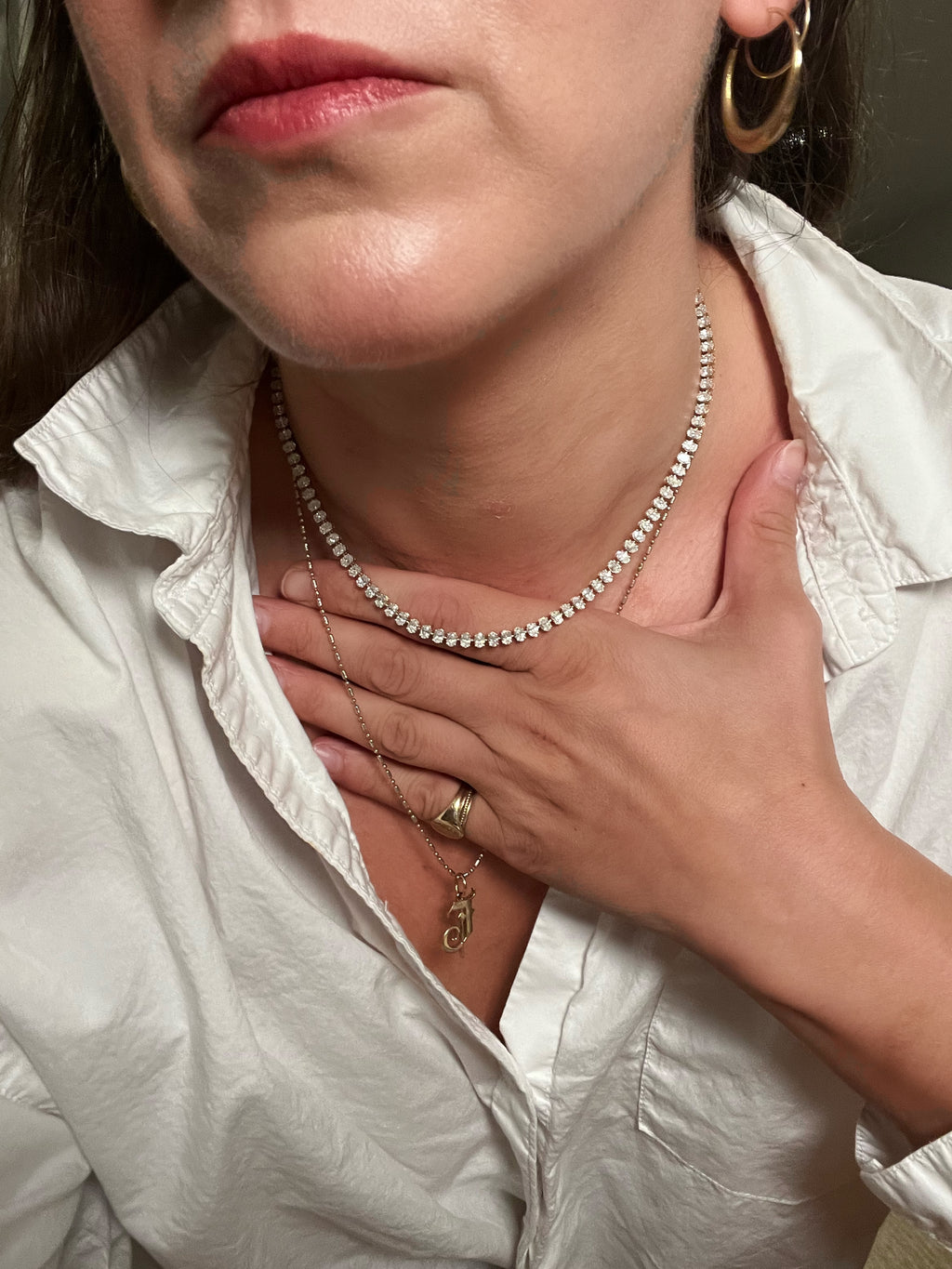 Celine Oval Lab Diamond Tennis Necklace, 10.76 cts Lab Diamonds