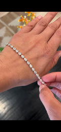 Pear Shaped Lab Diamond Tennis Bracelet
