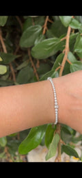 Oval and Round Graduated Lab Diamond Bracelet, 6.69 cts