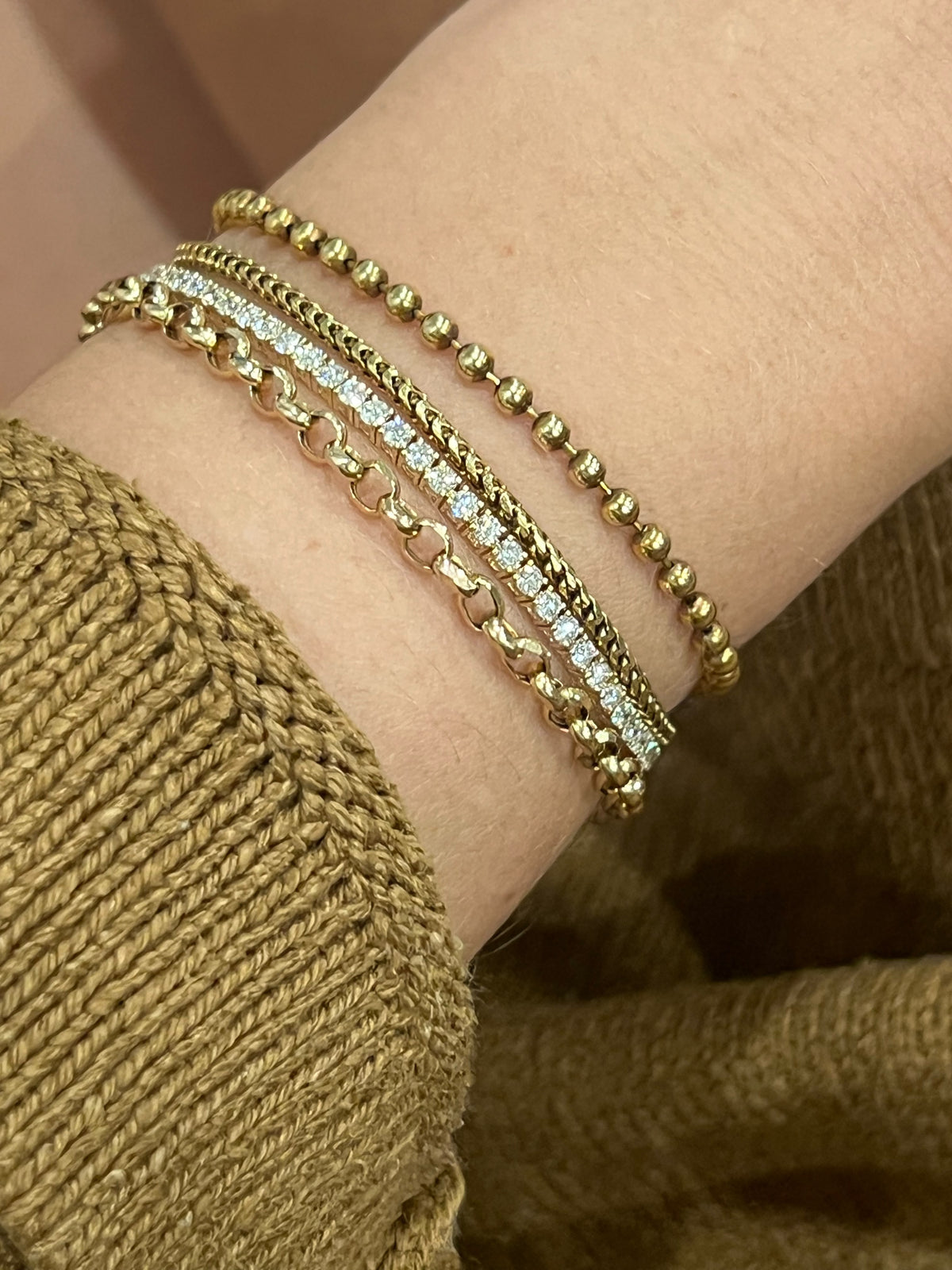 14k Four Prong Round Lab Diamond Bracelet, 3.0cttw