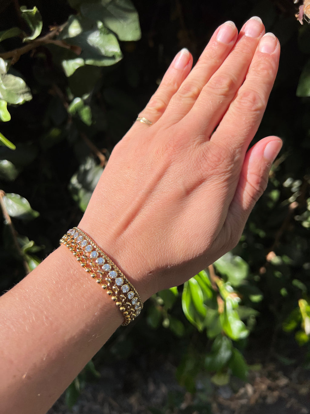 14k YG Bezel Set Lab Diamond Tennis Bracelet