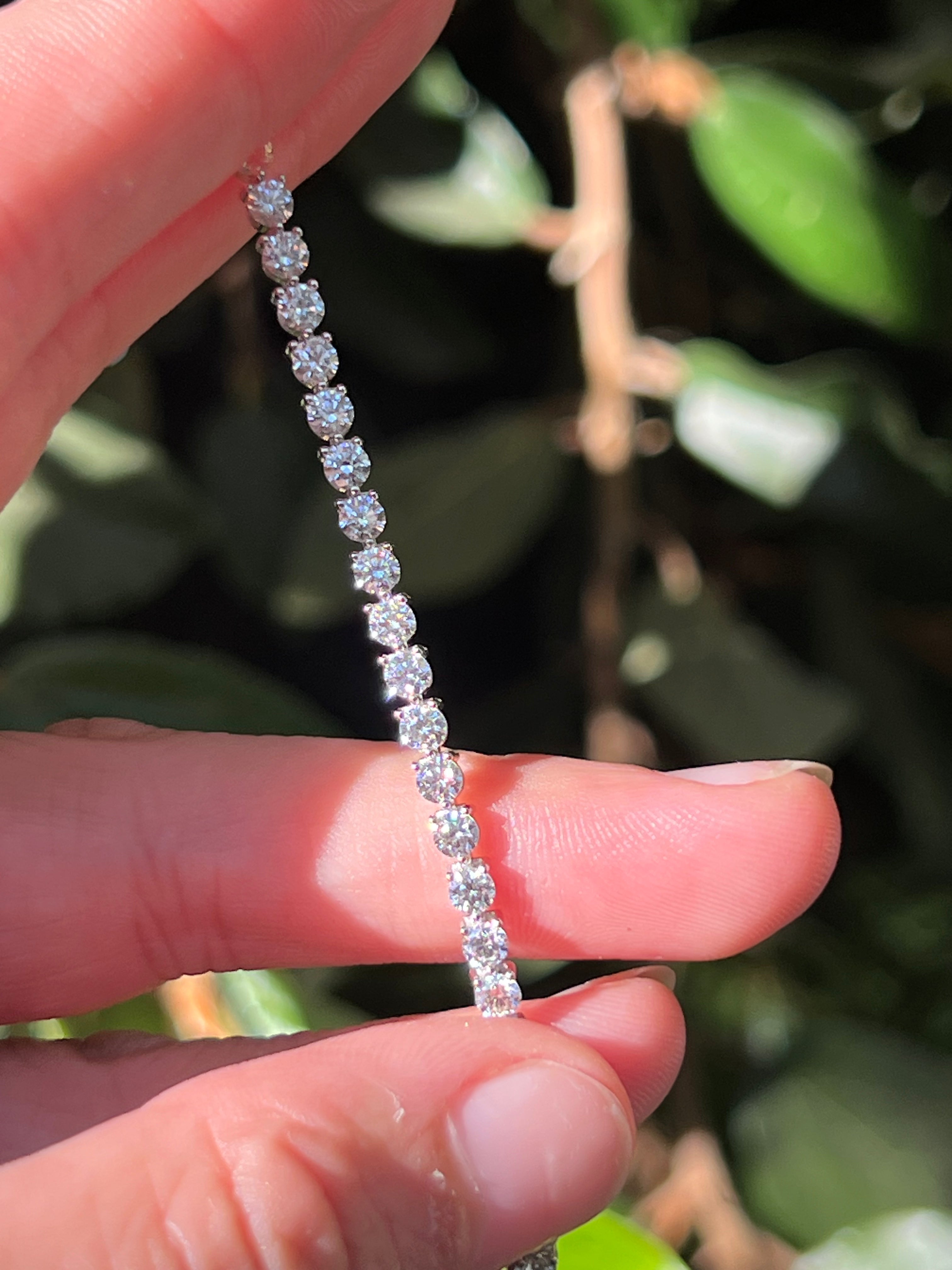 Three Prong 14k WG Petite Lab Diamond Tennis Bracelet