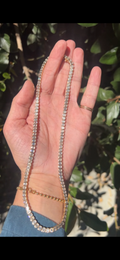 Bezel Set Emerald Cut Lab Diamond Necklace