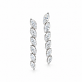 14k WG Tapered Marquise Lab Diamond Drop Earrings, 1.04cts