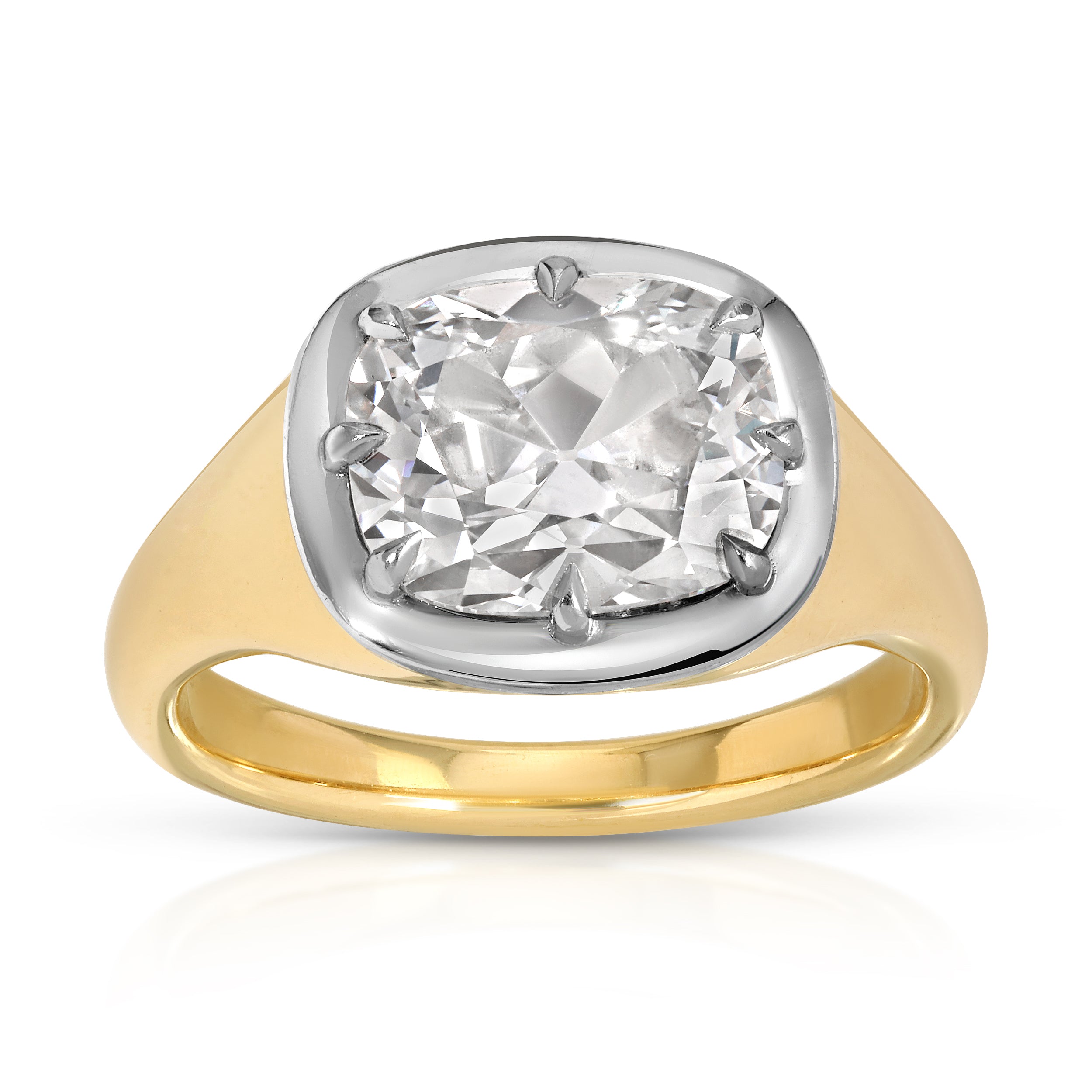 Georgian Style East West -  Lab Grown Diamond Ring - Antique Cushion Shape